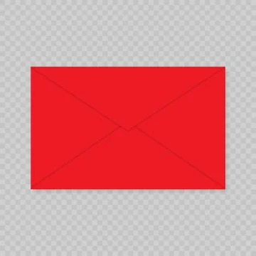 Mail envelope template over transparent background. Greeting card template Illustrazione stock