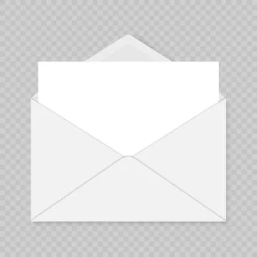 Mail envelope template over transparent background. Greeting card template Ilustração Stock