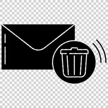 Mail envelope with trash bin Stock Illustration