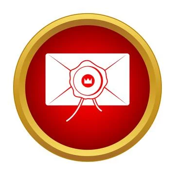 Mail envelope with wax seal crown icon Ilustração Stock