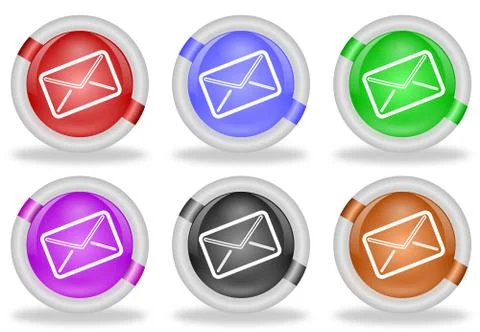 Mail envelope web icon buttons Stock Illustration