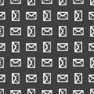 Mail envelope web icon. flat design. Seamless pattern. イラスト素材