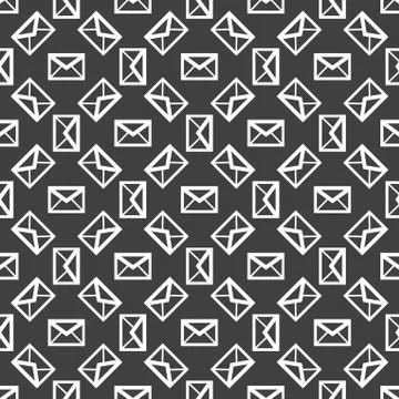 Mail envelope web icon. flat design. Seamless pattern. Stock Illustration