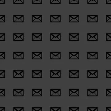 Mail envelope web icon. flat design. Seamless pattern. Stock Illustration