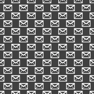 Mail envelope web icon. flat design. Seamless pattern. Stock Illustration