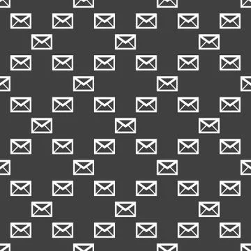 Mail envelope web icon. flat design. Seamless pattern. Stock Illustration