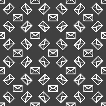 Mail envelope web icon. flat design. Seamless pattern. 스톡 일러스트