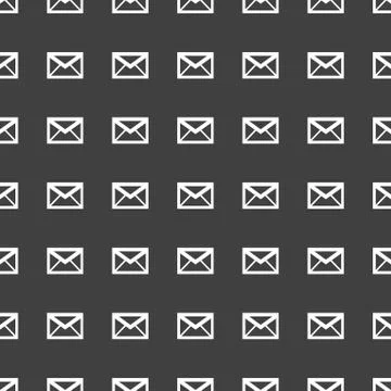 Mail envelope web icon. flat design. Seamless pattern. Stock Illustration