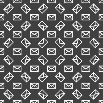 Mail envelope web icon. flat design. Seamless pattern. 스톡 일러스트