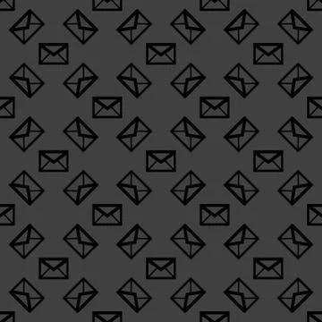 Mail envelope web icon. flat design. Seamless pattern. Illustrazione stock