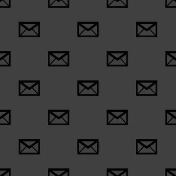 Mail envelope web icon. flat design. Seamless pattern. Stock Illustration