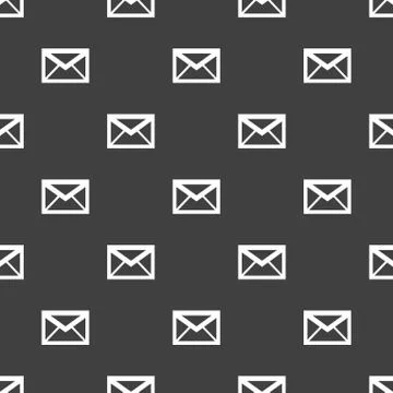 Mail envelope web icon. flat design. Seamless pattern. 스톡 일러스트