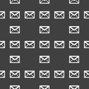 Mail envelope web icon. flat design. Seamless pattern. Illustrazione stock