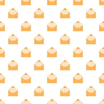 Mail envelopes and letters repeating across a white background Stock Illustration
