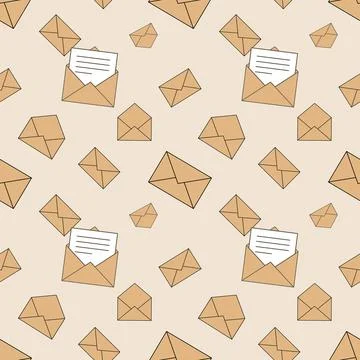 Mail envelopes seamless pattern. Stock Illustration