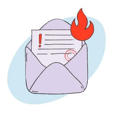 Mail Fire Icon Logo Design Element Stock Illustration