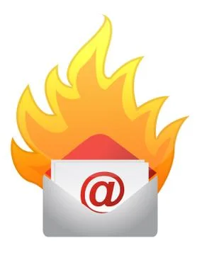 Mail on fire Stock Illustration