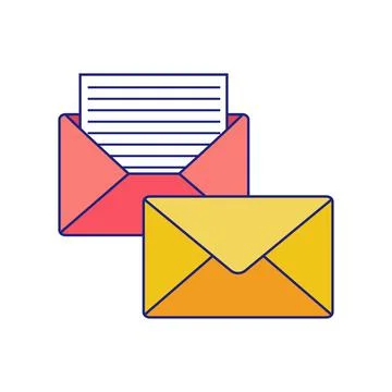 Mail Flat Icon Vector. Mail Post Envelope Icon Stock Illustration