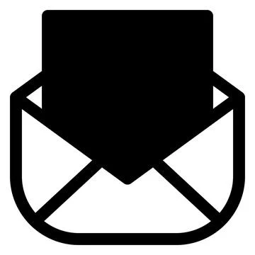 Mail glyph icon vector illustration isolated on white background Stock Illustration