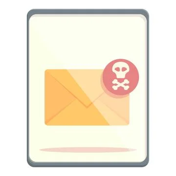 Mail hacker attack icon cartoon vector. Cyber fraud Stock-Illustration