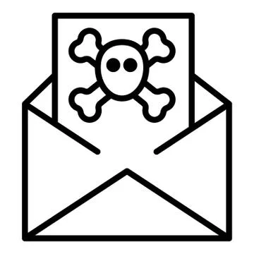 Mail hacker icon, outline style Stock-Illustration