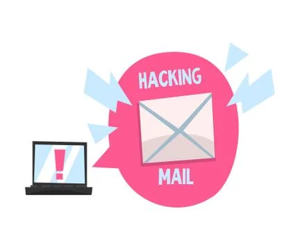 Mail Hacking On the Laptop Vector Illustrated Concept Stock-Illustration