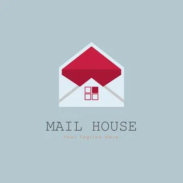 Mail house envelope logo template design for brand Stock Illustration