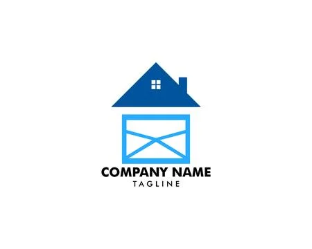 Mail house logo design concept template vector Stock Illustration