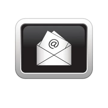 Mail icon black Stock Illustration
