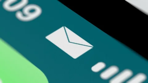 Mail Icon Blinking on Smartphone Status Bar Screen Stock Footage