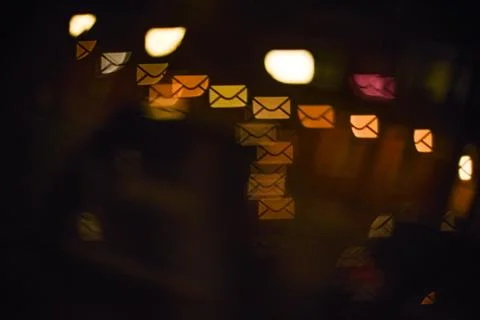 Mail icon bokeh send Stock Photos