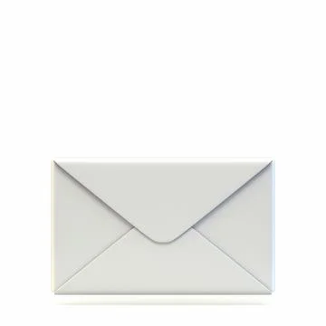 Mail icon closed envelope 3D Stock Illustration