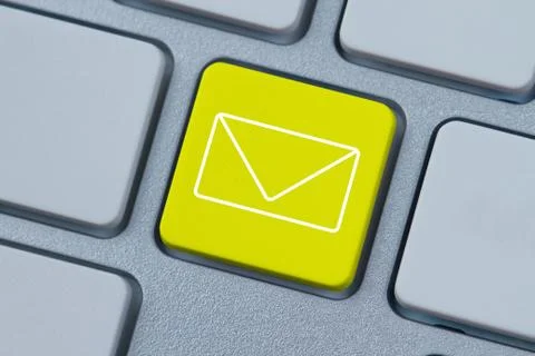 Mail icon at the computer key Stock Photos