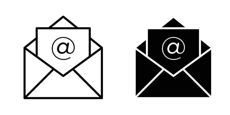 Mail icon for design projects and web UI Stock Illustration