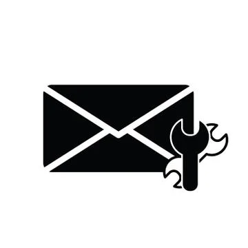 Mail icon. The envelope. setting  mail icon. Stock Illustration