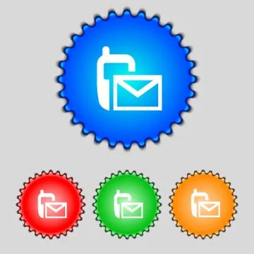 Mail icon. Envelope symbol. Message sms sign.navigation button Set colour but Illustrazione stock