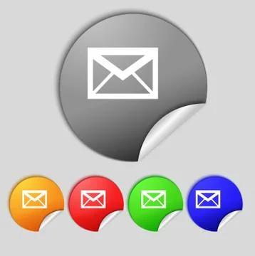 Mail icon. Envelope symbol. Message sign. Mail navigation button Set colour b Illustrazione stock