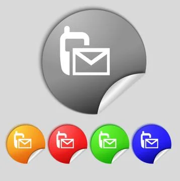 Mail icon. Envelope symbol. Message sms sign.navigation button Set colour but Stock Illustration