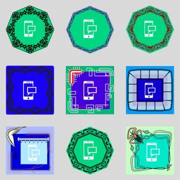 Mail icon. Envelope symbol. Message sms sign. Mail navigation button Set colu Stock Illustration