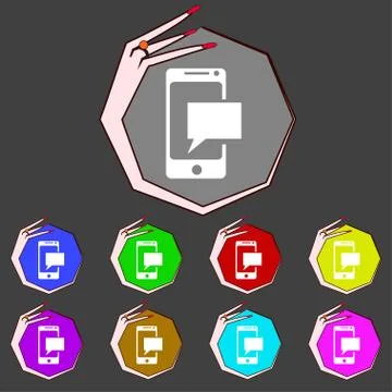 Mail icon. Envelope symbol. Message sms sign. Mail navigation button Set colu Illustrazione stock