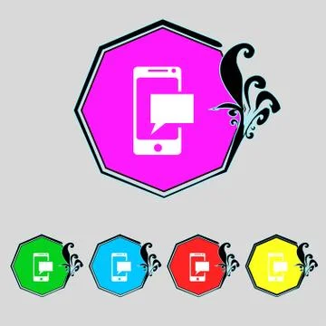 Mail icon. Envelope symbol. Message sms sign. Mail navigation button Set colu Stock Illustration