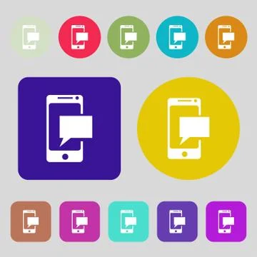 Mail icon. Envelope symbol. Message sms sign. Mail navigation button.12 color Stock Illustration