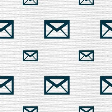 Mail icon. Envelope symbol. Message sign. navigation button. Seamless pattern Illustrazione stock