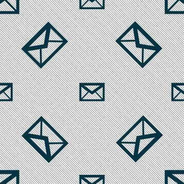 Mail icon. Envelope symbol. Message sign. navigation button. Seamless pattern Stock Illustration