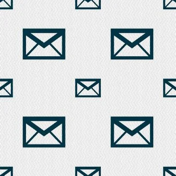 Mail icon. Envelope symbol. Message sign. navigation button. Seamless abstrac Stock Illustration