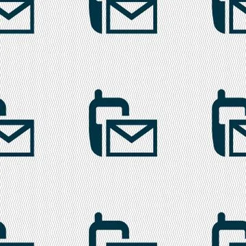 Mail icon. Envelope symbol. Message sms sign. Seamless abstract background wi Stock-Illustration