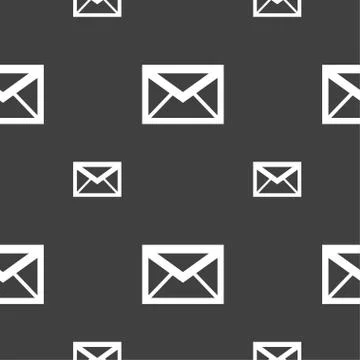 Mail icon. Envelope symbol. Message sign. navigation button. Seamless pattern Stock Illustration