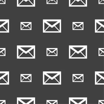 Mail icon. Envelope symbol. Message sign. navigation button. Seamless pattern Illustrazione stock