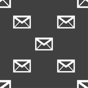 Mail icon. Envelope symbol. Message sign. navigation button. Seamless pattern Stock Illustration