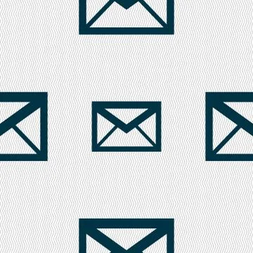 Mail icon. Envelope symbol. Message sign. navigation button. Seamless abstract b Stock Illustration